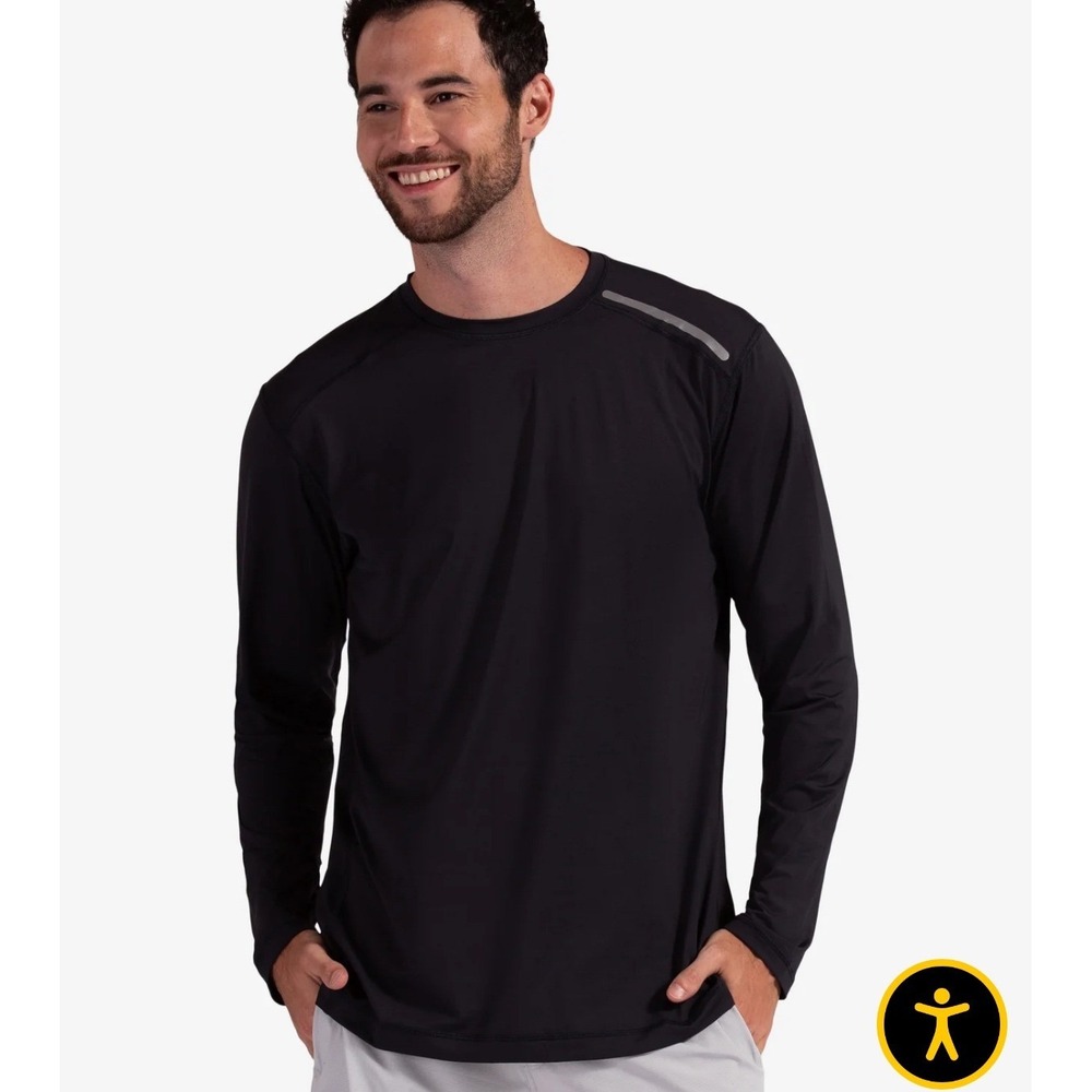 NEW BloqUV Mens XL‎ Long Sleeve UV Sun Protection Athletic Shirt Black
